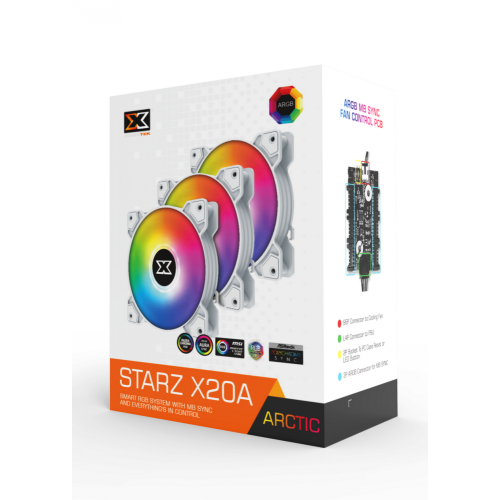 FAN CASE XIGMATEK STARZ - X20A ARTIC ARGB (EN46782) - PACK x3, CONTROLLER FAN CASE XIGMATEK STARZ - X20A ARTIC ARGB (EN46782) - PACK x3, CONTROLLER